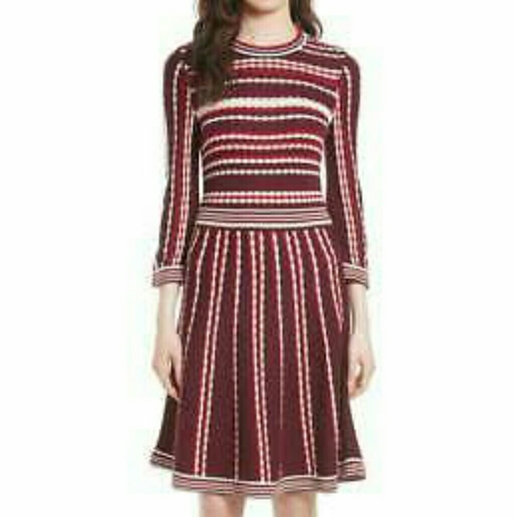 kate spade Dresses & Skirts - kate spade Scallop Stripe Knit Fit & Flare Dress